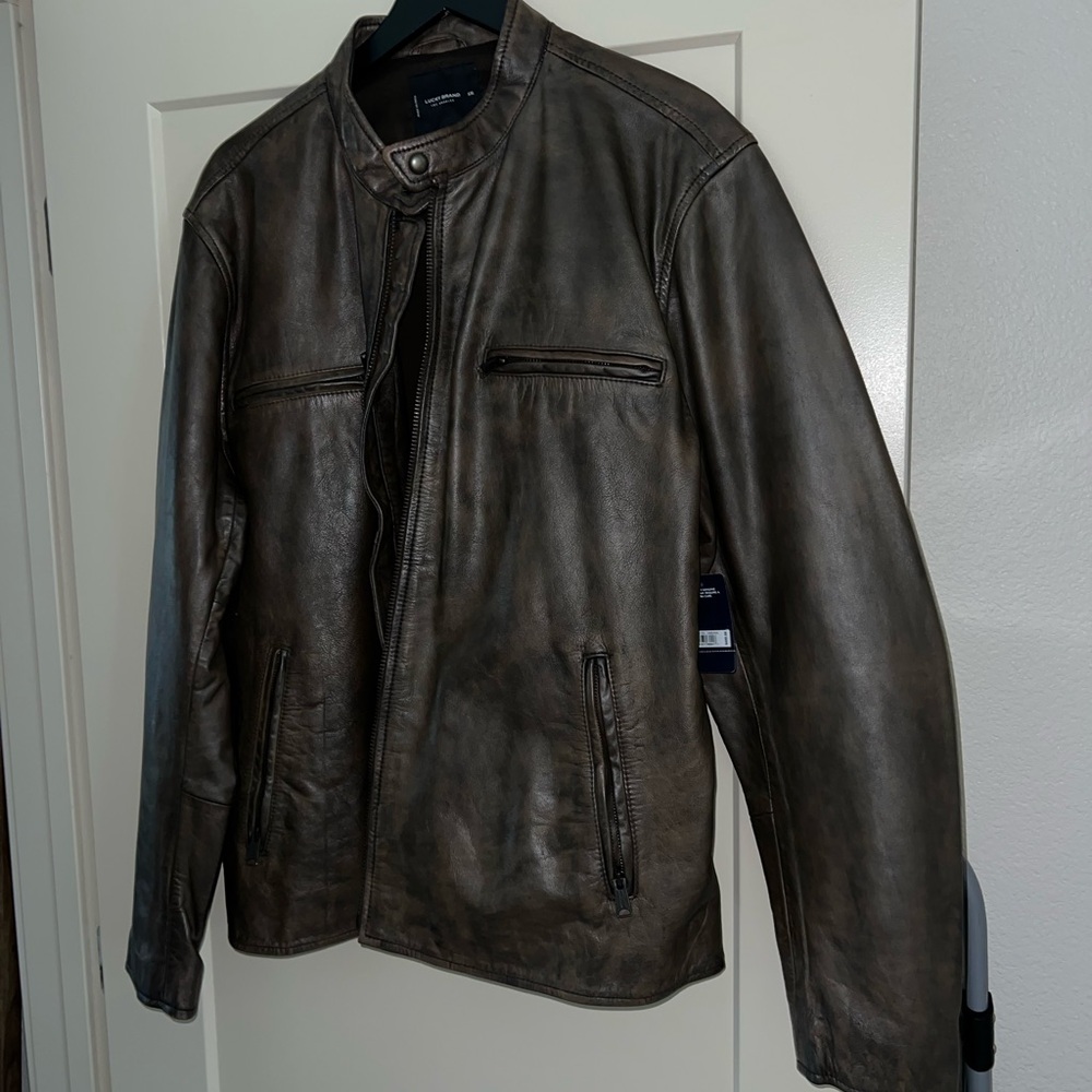 Lucky Brand Men's Brown Leather Jacket